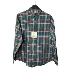 Saddlebrook Mens Button Down Shirt Size XL Plaid Multicolor Vintage New